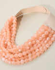 Chunky Beaded Necklace-Peach
