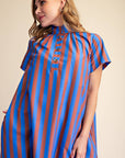 The Iconic Stripe Midi Dress-Royal