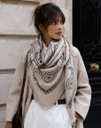 Old Town Paisley Scarf-Taupe