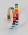 Golden Rainbow Hoop Earrings