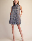 Huntress Jacquard Mini Dress-Blue