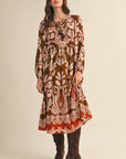 Forest Whimsy Floral Midi Dress