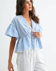 Daisy Gingham Embroidered Top