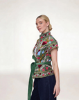 Rustic Retreat Velvet Jacket-Green