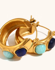 Harbor Stone Hoop Earrings