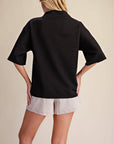 Old Mill Mock Neck Top-Black