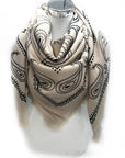 Old Town Paisley Scarf-Taupe