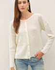 Gentle Days Ribbed Cardigan-Ivory