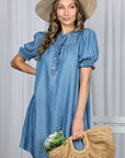 Denim Roots Mini Dress