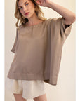 New Favorite Oversized Top-Taupe