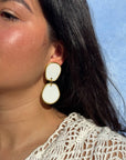 Liora Statement Earrings-White