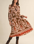 Forest Whimsy Floral Midi Dress