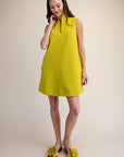 Yacht Luxe Mini Dress-Lime