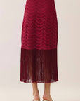 Party Ready Fringe Midi Skirt