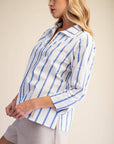 Everly Stripe Top-Blue