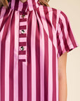 The Iconic Stripe Midi Dress-Plum