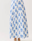 Blue Flax Floral Maxi Skirt