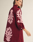 Isla Floral Baroque Dress-Burgundy