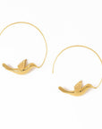 Wren Bird Hoop Earrings