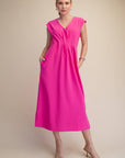 The Paris Edition Midi Dress-Hot Pink