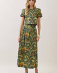 Fleur De Jardin Maxi Skirt-Olive