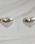 Polish My Heart Stud Earrings- Silver