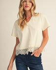 Delphine Lace Top-Cream
