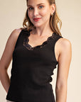 Florence Lace Tank- Black