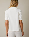 Office Chic Polo Top-Off White