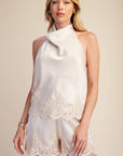 Satin Allure Shorts-Ivory