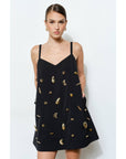 Something Special Embellished Mini Dress-Black