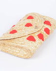 Kiss Kiss Heart Straw Clutch