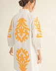 Isla Floral Baroque Dress-Sunflower/Off White