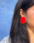 Remy Statement Earrings-Red