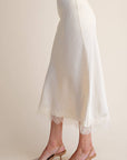 Lace Allure Midi Skirt-Cream
