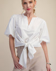 Dahlia Puff Sleeve Top-White