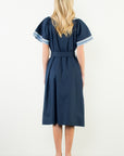 Market Walks Belted Dress-Navy