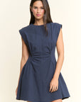 Sweet Afternoons Mini Dress-Navy