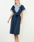 Market Walks Belted Dress-Navy