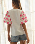 Summer Sunset Embroidered Top-White