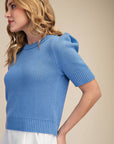 Weekend Time Knit Top-Blue