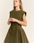 Sweet Afternoons Mini Dress-Olive