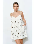 Something Special Embellished Mini Dress-Cream