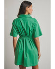 Take it Easy Zipper Mini Dress-Green