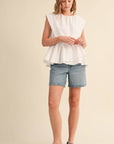 Sunday Melody Peplum Top-Off White