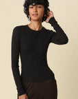 Cool Enough Crew Neck Top-Black