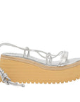 Misty Laceup Wedge- Silver