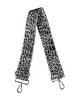 Glitter Animal Bag Strap-Silver Leopard