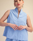 Avery Sleeveless Top-Blue