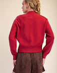 Fireside Cottage Cardigan-Cherry